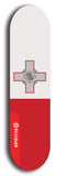 North American maple skateboard deck designed by underground artist BellyRash -- available in widths between 7.5 to 8.5 inches in both mellow concave and steep concave shapes. Artwork : 	Malta	flag skateboard deck																				