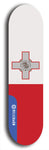North American maple skateboard deck designed by underground artist BellyRash -- available in widths between 7.5 to 8.5 inches in both mellow concave and steep concave shapes. Artwork : 	Malta	flag skateboard deck																				