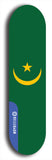 North American maple skateboard deck designed by underground artist BellyRash -- available in widths between 7.5 to 8.5 inches in both mellow concave and steep concave shapes. Artwork : 	Mauritania	flag skateboard deck																				
