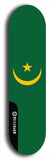 North American maple skateboard deck designed by underground artist BellyRash -- available in widths between 7.5 to 8.5 inches in both mellow concave and steep concave shapes. Artwork : 	Mauritania	flag skateboard deck																				