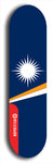 North American maple skateboard deck designed by underground artist BellyRash -- available in widths between 7.5 to 8.5 inches in both mellow concave and steep concave shapes. Artwork : 	Marshall Islands	flag skateboard deck																				