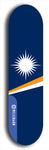North American maple skateboard deck designed by underground artist BellyRash -- available in widths between 7.5 to 8.5 inches in both mellow concave and steep concave shapes. Artwork : 	Marshall Islands	flag skateboard deck																				