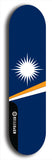 North American maple skateboard deck designed by underground artist BellyRash -- available in widths between 7.5 to 8.5 inches in both mellow concave and steep concave shapes. Artwork : 	Marshall Islands	flag skateboard deck																				