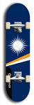 North American maple skateboard deck designed by underground artist BellyRash -- available in widths between 7.5 to 8.5 inches in both mellow concave and steep concave shapes. Artwork : 	Marshall Islands	flag skateboard deck																				