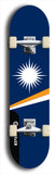 North American maple skateboard deck designed by underground artist BellyRash -- available in widths between 7.5 to 8.5 inches in both mellow concave and steep concave shapes. Artwork : 	Marshall Islands	flag skateboard deck																				