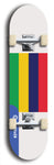 North American maple skateboard deck designed by underground artist BellyRash -- available in widths between 7.5 to 8.5 inches in both mellow concave and steep concave shapes. Artwork : 	Mauritius	flag skateboard deck																				