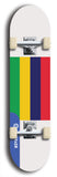 North American maple skateboard deck designed by underground artist BellyRash -- available in widths between 7.5 to 8.5 inches in both mellow concave and steep concave shapes. Artwork : 	Mauritius	flag skateboard deck																				