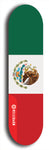 North American maple skateboard deck designed by underground artist BellyRash -- available in widths between 7.5 to 8.5 inches in both mellow concave and steep concave shapes. Artwork : 	Mexico	flag skateboard deck																				