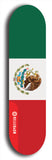 North American maple skateboard deck designed by underground artist BellyRash -- available in widths between 7.5 to 8.5 inches in both mellow concave and steep concave shapes. Artwork : 	Mexico	flag skateboard deck																				