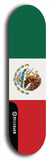 North American maple skateboard deck designed by underground artist BellyRash -- available in widths between 7.5 to 8.5 inches in both mellow concave and steep concave shapes. Artwork : 	Mexico	flag skateboard deck																				