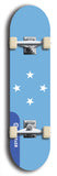North American maple skateboard deck designed by underground artist BellyRash -- available in widths between 7.5 to 8.5 inches in both mellow concave and steep concave shapes. Artwork : 	Micronesia	flag skateboard deck																				