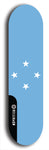 North American maple skateboard deck designed by underground artist BellyRash -- available in widths between 7.5 to 8.5 inches in both mellow concave and steep concave shapes. Artwork : 	Micronesia	flag skateboard deck																				