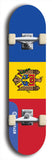 North American maple skateboard deck designed by underground artist BellyRash -- available in widths between 7.5 to 8.5 inches in both mellow concave and steep concave shapes. Artwork : 	Moldova	flag skateboard deck																				