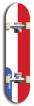 North American maple skateboard deck designed by underground artist BellyRash -- available in widths between 7.5 to 8.5 inches in both mellow concave and steep concave shapes. Artwork : 	Monaco	flag skateboard deck																				