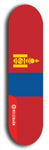 North American maple skateboard deck designed by underground artist BellyRash -- available in widths between 7.5 to 8.5 inches in both mellow concave and steep concave shapes. Artwork : 	Mongolia	flag skateboard deck																				