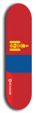North American maple skateboard deck designed by underground artist BellyRash -- available in widths between 7.5 to 8.5 inches in both mellow concave and steep concave shapes. Artwork : 	Mongolia	flag skateboard deck																				