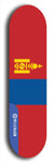 North American maple skateboard deck designed by underground artist BellyRash -- available in widths between 7.5 to 8.5 inches in both mellow concave and steep concave shapes. Artwork : 	Mongolia	flag skateboard deck																				