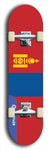 North American maple skateboard deck designed by underground artist BellyRash -- available in widths between 7.5 to 8.5 inches in both mellow concave and steep concave shapes. Artwork : 	Mongolia	flag skateboard deck																				