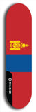 North American maple skateboard deck designed by underground artist BellyRash -- available in widths between 7.5 to 8.5 inches in both mellow concave and steep concave shapes. Artwork : 	Mongolia	flag skateboard deck																				