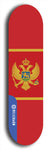 North American maple skateboard deck designed by underground artist BellyRash -- available in widths between 7.5 to 8.5 inches in both mellow concave and steep concave shapes. Artwork : 	Montenegro	flag skateboard deck																				