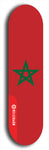 North American maple skateboard deck designed by underground artist BellyRash -- available in widths between 7.5 to 8.5 inches in both mellow concave and steep concave shapes. Artwork : 	Morocco	flag skateboard deck																				