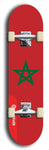 North American maple skateboard deck designed by underground artist BellyRash -- available in widths between 7.5 to 8.5 inches in both mellow concave and steep concave shapes. Artwork : 	Morocco	flag skateboard deck																				