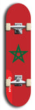 North American maple skateboard deck designed by underground artist BellyRash -- available in widths between 7.5 to 8.5 inches in both mellow concave and steep concave shapes. Artwork : 	Morocco	flag skateboard deck																				