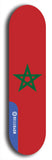 North American maple skateboard deck designed by underground artist BellyRash -- available in widths between 7.5 to 8.5 inches in both mellow concave and steep concave shapes. Artwork : 	Morocco	flag skateboard deck																				
