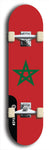 North American maple skateboard deck designed by underground artist BellyRash -- available in widths between 7.5 to 8.5 inches in both mellow concave and steep concave shapes. Artwork : 	Morocco	flag skateboard deck																				