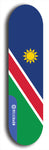 North American maple skateboard deck designed by underground artist BellyRash -- available in widths between 7.5 to 8.5 inches in both mellow concave and steep concave shapes. Artwork : 	Namibia	flag skateboard deck																				