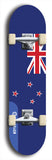 North American maple skateboard deck designed by underground artist BellyRash -- available in widths between 7.5 to 8.5 inches in both mellow concave and steep concave shapes. Artwork : 	New Zealand	flag skateboard deck																				