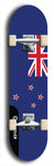 North American maple skateboard deck designed by underground artist BellyRash -- available in widths between 7.5 to 8.5 inches in both mellow concave and steep concave shapes. Artwork : 	New Zealand	flag skateboard deck																				