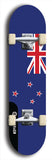 North American maple skateboard deck designed by underground artist BellyRash -- available in widths between 7.5 to 8.5 inches in both mellow concave and steep concave shapes. Artwork : 	New Zealand	flag skateboard deck																				