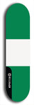 North American maple skateboard deck designed by underground artist BellyRash -- available in widths between 7.5 to 8.5 inches in both mellow concave and steep concave shapes. Artwork : 	Nigeria	flag skateboard deck																				