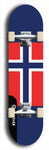 North American maple skateboard deck designed by underground artist BellyRash -- available in widths between 7.5 to 8.5 inches in both mellow concave and steep concave shapes. Artwork : 	Norway	flag skateboard deck																				