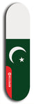 North American maple skateboard deck designed by underground artist BellyRash -- available in widths between 7.5 to 8.5 inches in both mellow concave and steep concave shapes. Artwork : 	Pakistan	flag skateboard deck																				