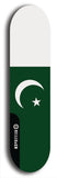 North American maple skateboard deck designed by underground artist BellyRash -- available in widths between 7.5 to 8.5 inches in both mellow concave and steep concave shapes. Artwork : 	Pakistan	flag skateboard deck																				