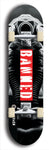 North American maple skateboard deck designed by underground artist BellyRash -- available in widths between 7.5 to 8.5 inches in both mellow concave and steep concave shapes from the BellyRash Limited Edition Blitz Deck series: Banned