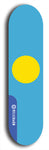 North American maple skateboard deck designed by underground artist BellyRash -- available in widths between 7.5 to 8.5 inches in both mellow concave and steep concave shapes. Artwork : 	Palau	flag skateboard deck																				