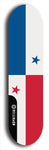 North American maple skateboard deck designed by underground artist BellyRash -- available in widths between 7.5 to 8.5 inches in both mellow concave and steep concave shapes. Artwork : 	Panama	flag skateboard deck																				