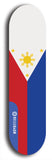 North American maple skateboard deck designed by underground artist BellyRash -- available in widths between 7.5 to 8.5 inches in both mellow concave and steep concave shapes. Artwork : 	Philippines	flag skateboard deck																				