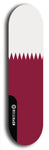 North American maple skateboard deck designed by underground artist BellyRash -- available in widths between 7.5 to 8.5 inches in both mellow concave and steep concave shapes. Artwork : 	Qatar	flag skateboard deck																				