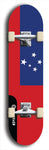 North American maple skateboard deck designed by underground artist BellyRash -- available in widths between 7.5 to 8.5 inches in both mellow concave and steep concave shapes. Artwork : 	Samoa	flag skateboard deck																				