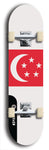 North American maple skateboard deck designed by underground artist BellyRash -- available in widths between 7.5 to 8.5 inches in both mellow concave and steep concave shapes. Artwork : 	Singapore	flag skateboard deck																				