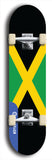 North American maple skateboard deck designed by underground artist BellyRash -- available in widths between 7.5 to 8.5 inches in both mellow concave and steep concave shapes. Artwork : 	Jamaica	flag skateboard deck																				