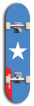 North American maple skateboard deck designed by underground artist BellyRash -- available in widths between 7.5 to 8.5 inches in both mellow concave and steep concave shapes. Artwork : 	Somalia	flag skateboard deck																				