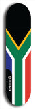 North American maple skateboard deck designed by underground artist BellyRash -- available in widths between 7.5 to 8.5 inches in both mellow concave and steep concave shapes. Artwork : 	South Africa	flag skateboard deck																				