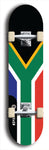 North American maple skateboard deck designed by underground artist BellyRash -- available in widths between 7.5 to 8.5 inches in both mellow concave and steep concave shapes. Artwork : 	South Africa	flag skateboard deck																				