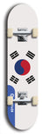 North American maple skateboard deck designed by underground artist BellyRash -- available in widths between 7.5 to 8.5 inches in both mellow concave and steep concave shapes. Artwork : 	South Korea	flag skateboard deck																				