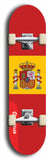 North American maple skateboard deck designed by underground artist BellyRash -- available in widths between 7.5 to 8.5 inches in both mellow concave and steep concave shapes. Artwork : 	Spain	flag skateboard deck																				